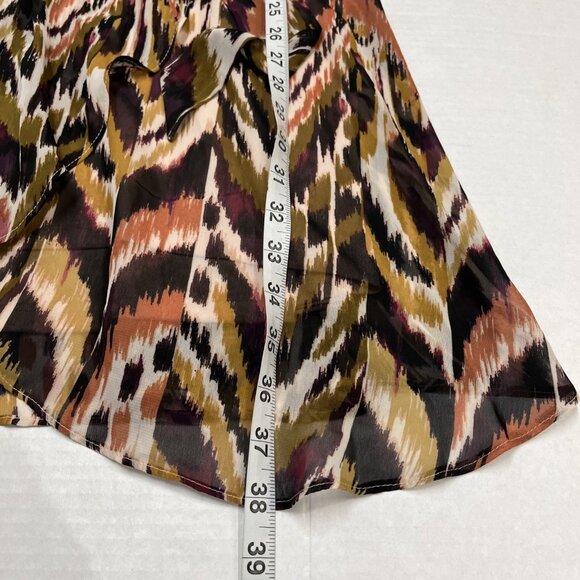 Julia Jordan Dress Womens 4 Multicolor Faux Wrap Chiffon Mini Puff Sleeve Modern - Picture 7 of 10